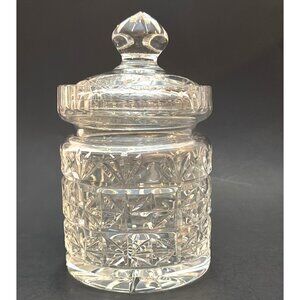 Vintage Julia 24% Lead Crystal Biscuit Jar Polish Cut Glass Candy Dish With Lid